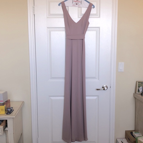 Show Me Your Mumu Jenn Maxi Dress ~ Neutral Mauve Chiffon - Picture 2 of 10